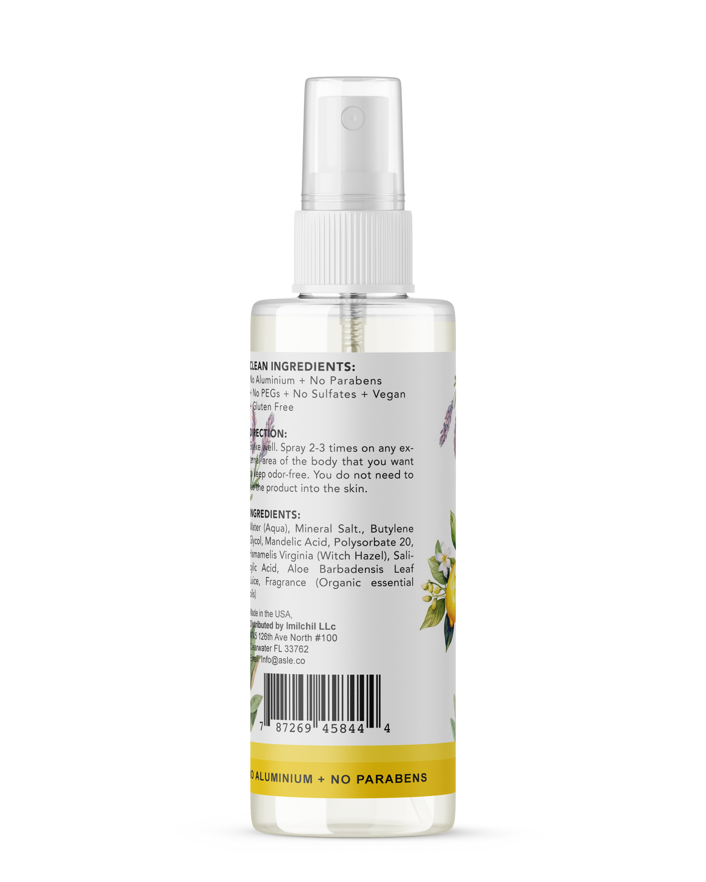 ASLEY 48 Hours Natural Deodorant Spray - Citrus Lemongrass